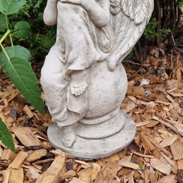 Stone Angel on Ball Garden Statue