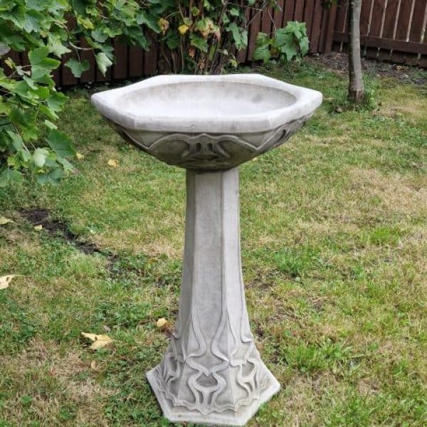 Stone Art Noveau Garden Bird Bath