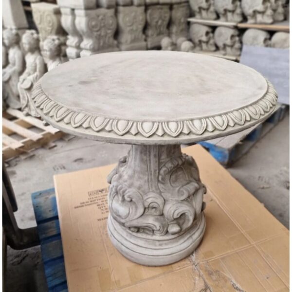 Large Round Stone Garden Table – 78 cm Diameter, Heavy Cast Concrete, Hand-Finished, Frostproof